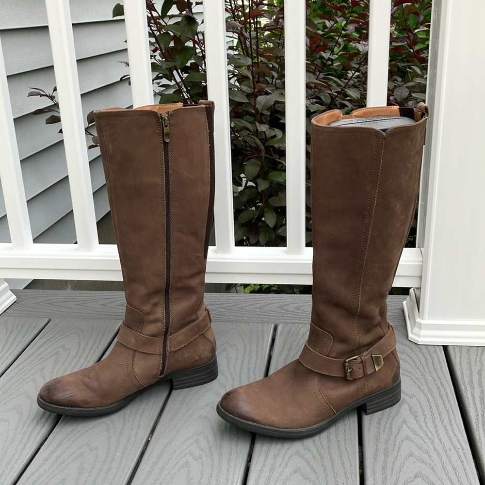 bussola Trapani Tulsa Tall Nubuck Leather Riding Boots Brown Size EU 40/US 9-9.5